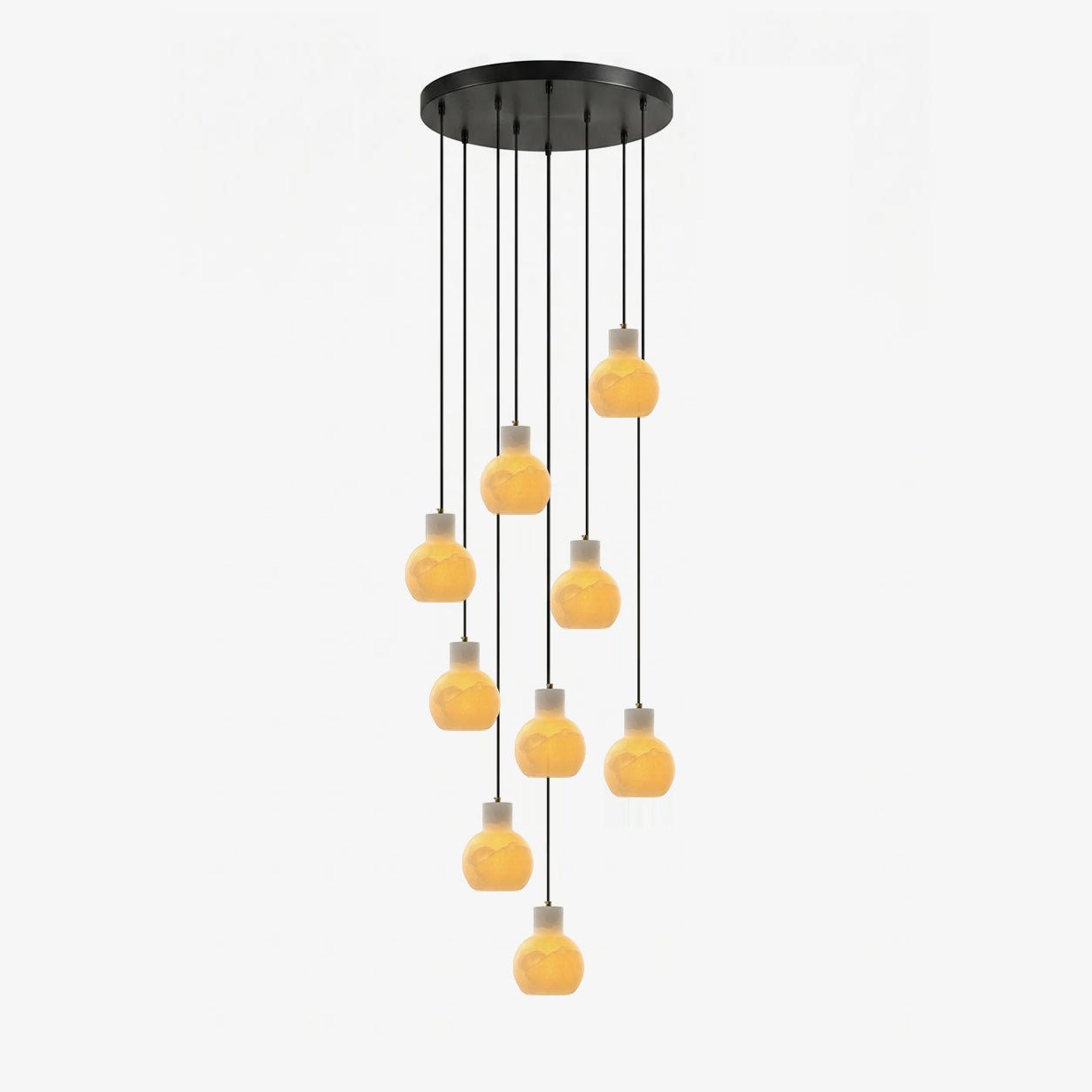 Bell Jar Alabaster Cluster Chandelier