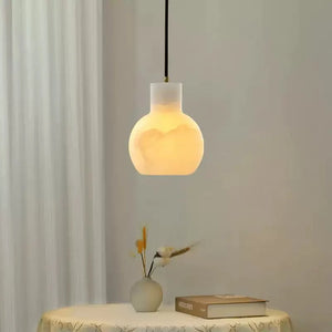 Bell Jar Alabaster Cluster Chandelier
