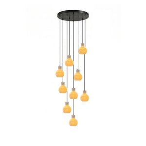 Bell Jar Alabaster Cluster Chandelier