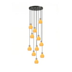 Bell Jar Alabaster Cluster Chandelier