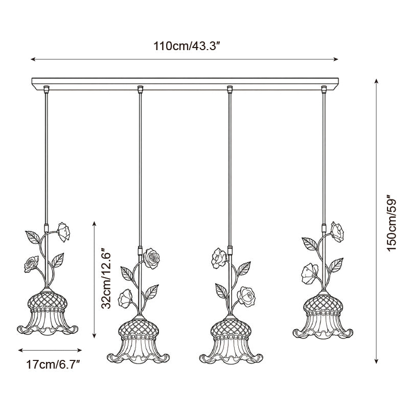 Bellavine Pendant Lamp — Dimension drawings 3