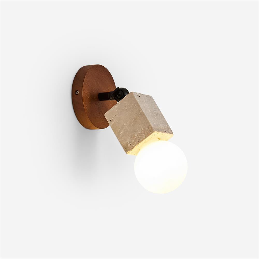 Bezel Travertine Wall Lamp