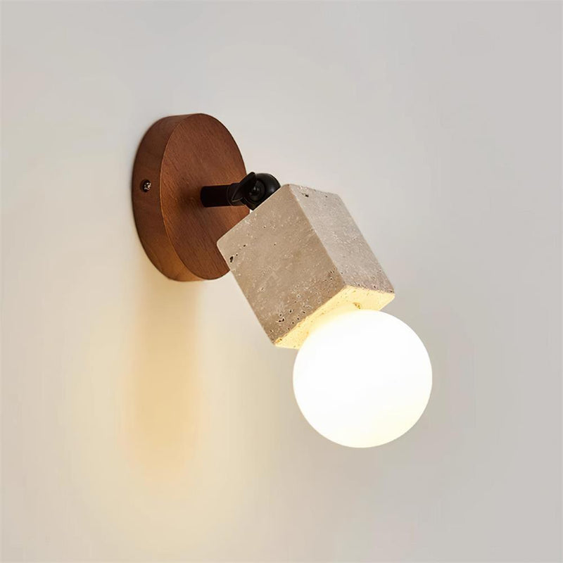 Bezel Travertine Wall Lamp – detail 2