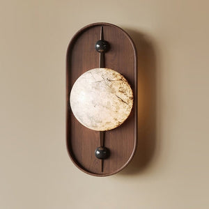 Bezel Alabaster Plug-in Wall Lamp
