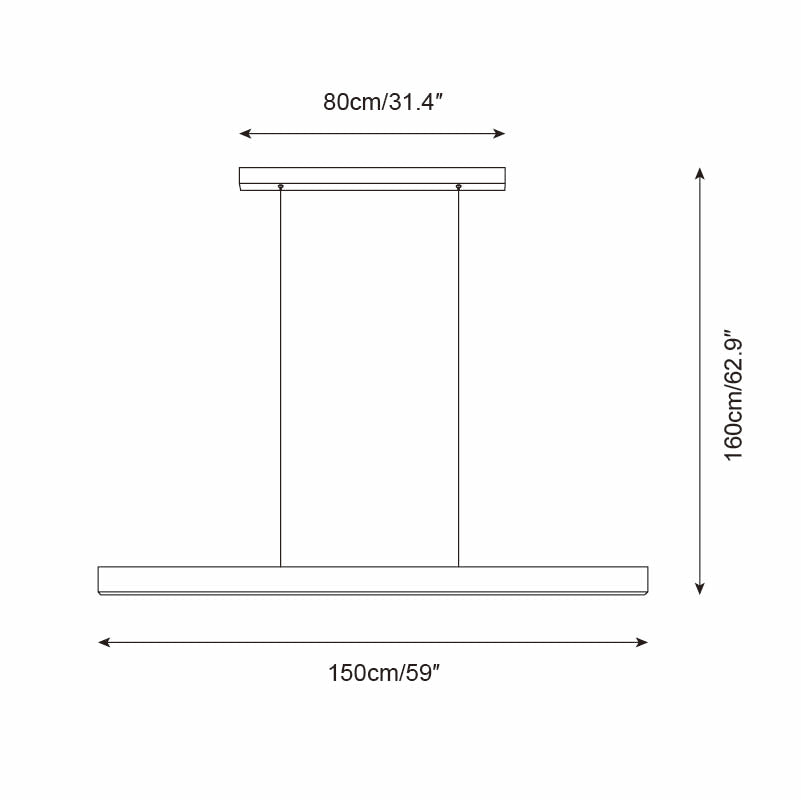 Black Linear Pendant Lamp