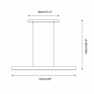 Black Linear Pendant Lamp