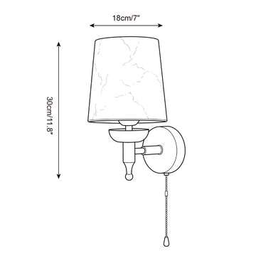 Blixen Alabaster Wandlamp — Dimensioentekeningen 1