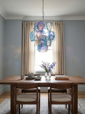Blue Disc Glass Chandelier