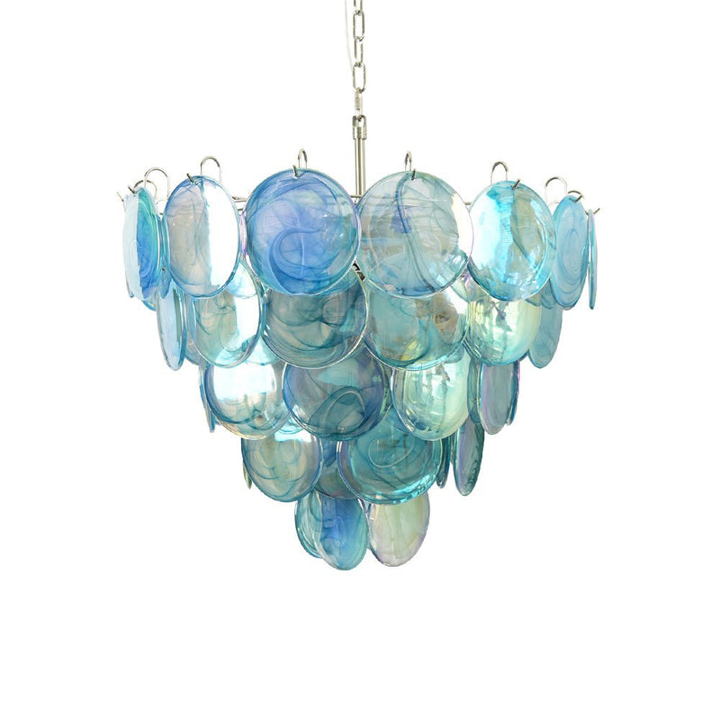 Blue Glass Disc Chandelier – detail 18