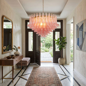 Blush Pink Glass Chandelier