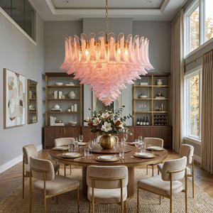 Blush Pink Glass Chandelier