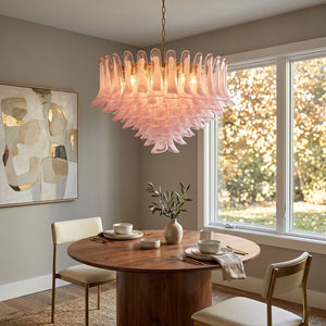 Blush Pink Glass Chandelier