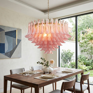 Blush Pink Glass Chandelier