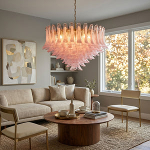 Blush Pink Glass Chandelier