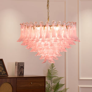 Blush Pink Glass Chandelier