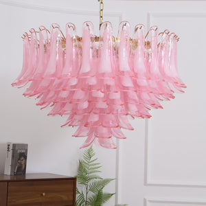 Blush Pink Glass Chandelier