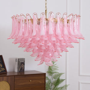 Blush Pink Glass Chandelier