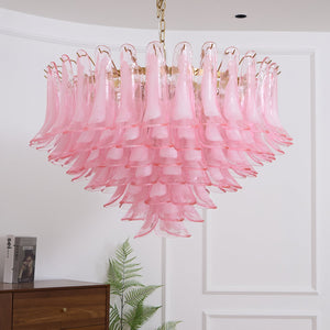 Blush Pink Glass Chandelier