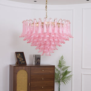 Blush Pink Glass Chandelier