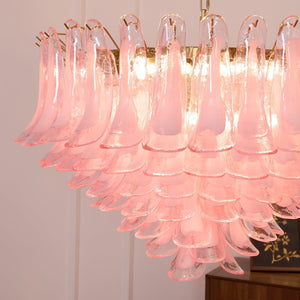Blush Pink Glass Chandelier