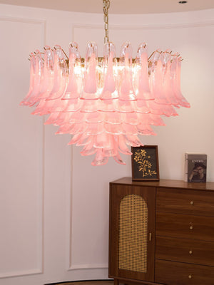 Blush Pink Glass Chandelier