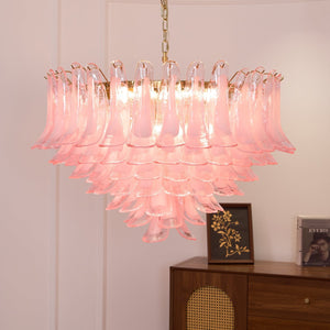 Blush Pink Glass Chandelier