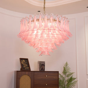 Blush Pink Glass Chandelier