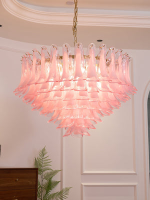 Blush Pink Glass Chandelier