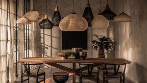 Braided Rattan Swag Pendant Lamp