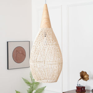 Braided Rattan Swag Pendant Lamp