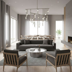 Brass Glass Drop Chandelier
