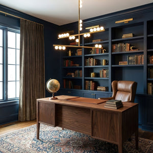 Brass Glass Drop Chandelier