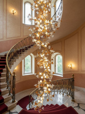 Brass Maple Branch Chandelier