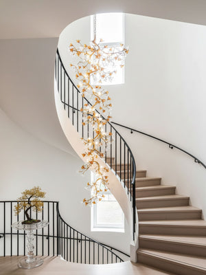 Brass Maple Branch Chandelier
