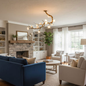 Brass Flower Branch Ceiling Lamp