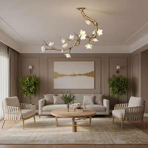 Brass Flower Branch Ceiling Lamp