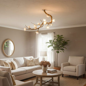 Brass Flower Branch Ceiling Lamp