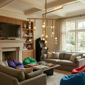 Brass Glass Drop Chandelier