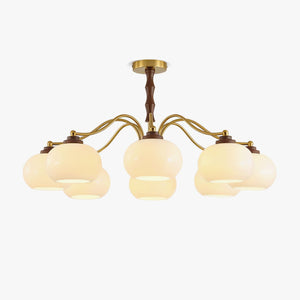 Persimmon Glass Globe Chandelier