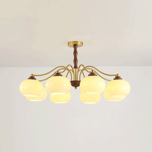 Persimmon Glass Globe Chandelier