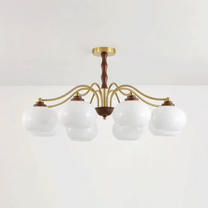 Persimmon Glass Globe Chandelier