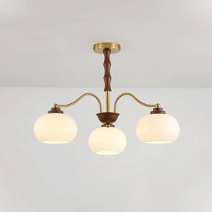 Persimmon Glass Globe Chandelier