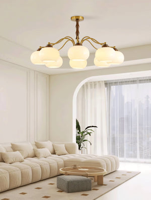 Persimmon Glass Globe Chandelier