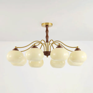 Persimmon Glass Globe Chandelier