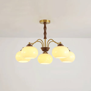 Persimmon Glass Globe Chandelier