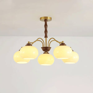 Persimmon Glass Globe Chandelier