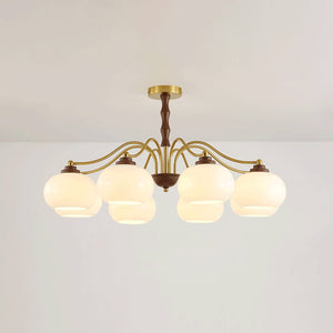 Persimmon Glass Globe Chandelier