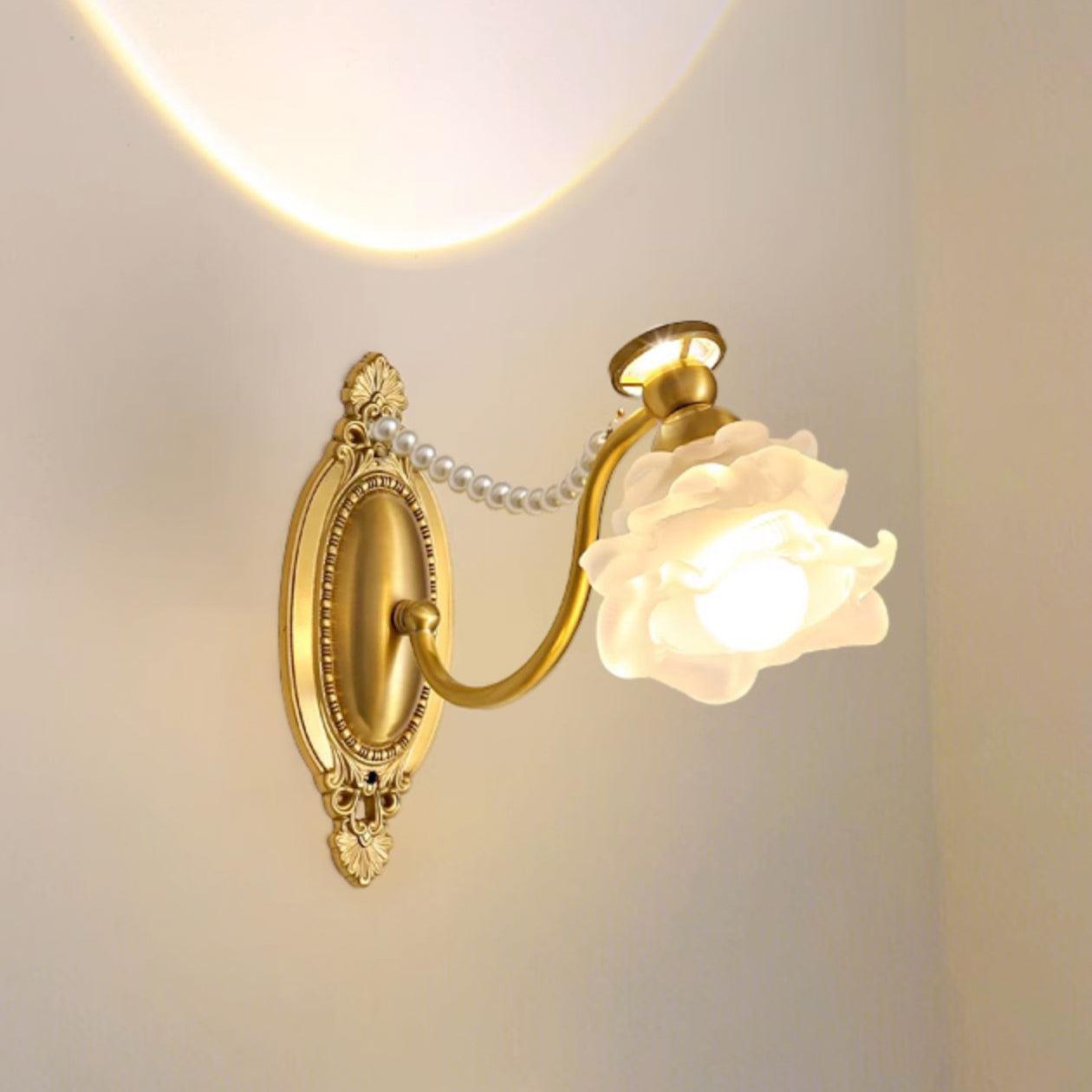 Brass Floral Wall Lamp 11.4″- 10.6″ - Docos