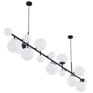 Brass Glass Globe Chandelier