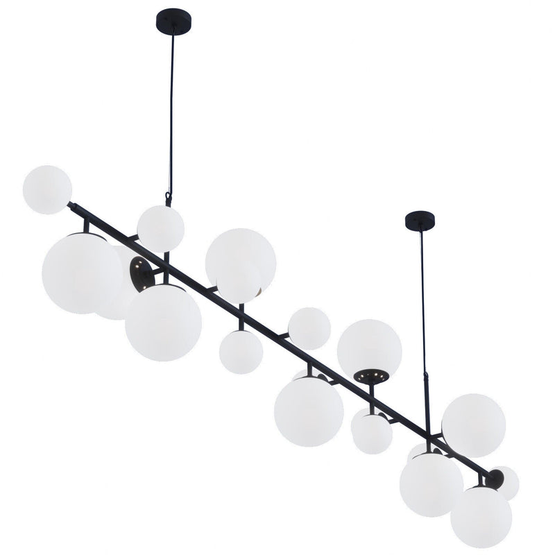 Brass Glass Globe Chandelier – detail 12